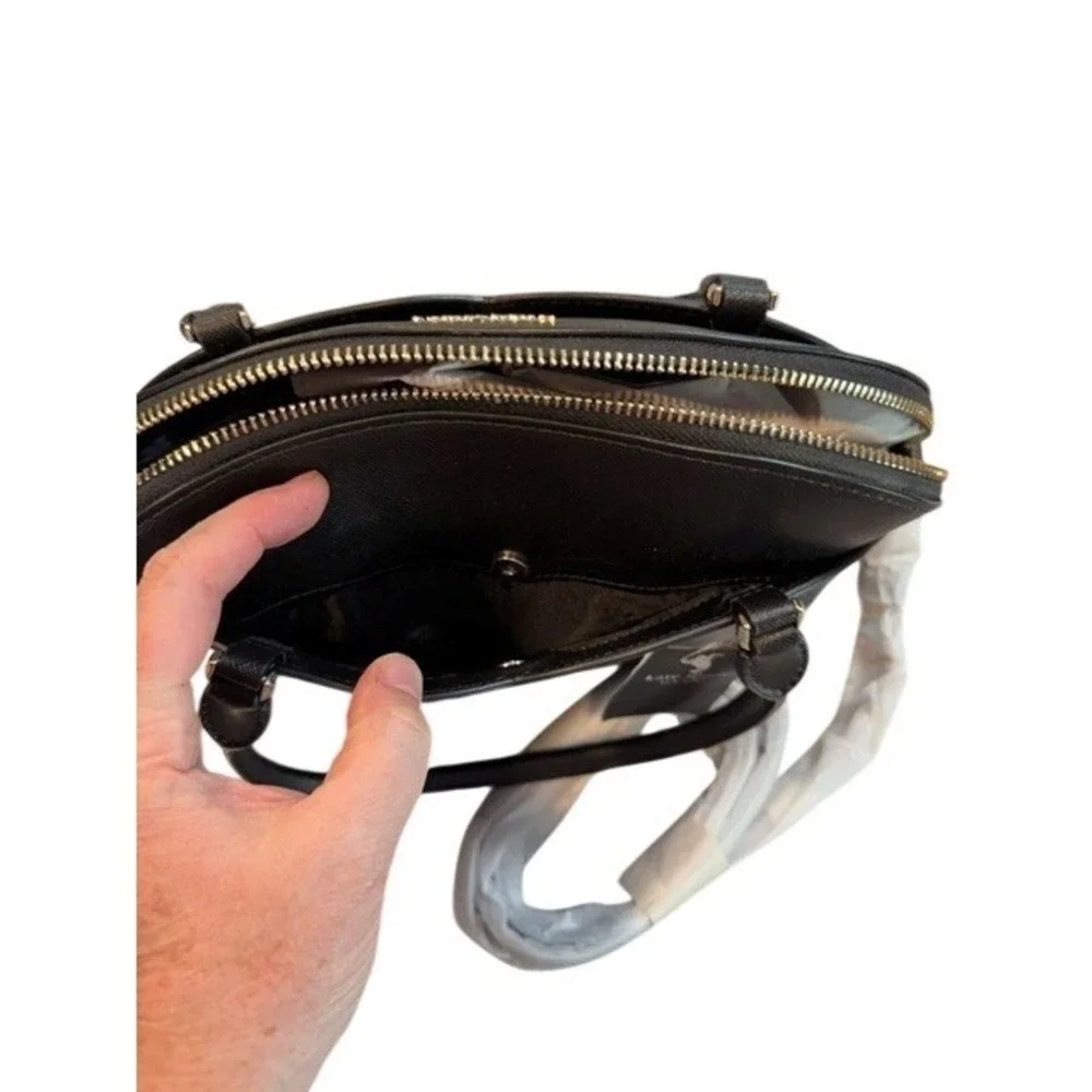Kate Spade New York Black Payton Medium Dome Satchel Saffiano leather‎ NWT